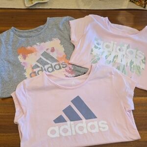 Adidas Kids' Pink and Gray Graphic Tees